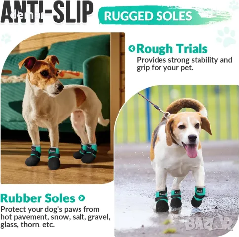 Eyein Кучешки ботуши, водоустойчиви, дишащи, отразяващи, неплъзгащи се (размер 4:5,1-5,5 см), снимка 4 - За кучета - 49513751