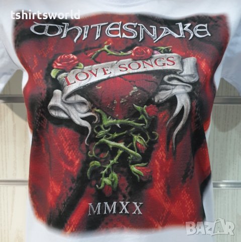 Нова дамска тениска с дигитален печат на музикалната група Whitesnake - Love Songs, снимка 2 - Тениски - 37176544