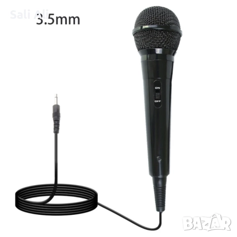 Динамичен микрофон с кабел 2 метра, 3.5 мм жак – за караоке, компютър, снимка 2 - Микрофони - 51796181