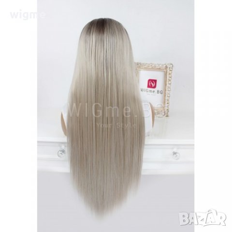 Дълга права пепелно руса лейс фронт перука Натали, снимка 12 - Аксесоари за коса - 27904320