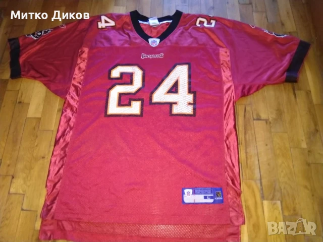 Маркова тениска амер.футбол Cadillac Williams # 24 NFL Tampa Bay Buccaneers Reebok размер L