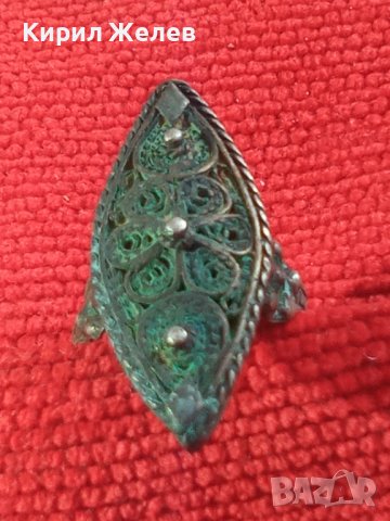 18 ВЕК ВЪЗРОЖДЕНСКИ ФИЛИГРАНЕН с ГРАНУЛАЦИЯ СРЕБЪРЕН ПРЪСТЕН КУЮМДЖИЙСКА УНИКАЛНА ИЗРАБОТКА 24462, снимка 5 - Антикварни и старинни предмети - 34854452