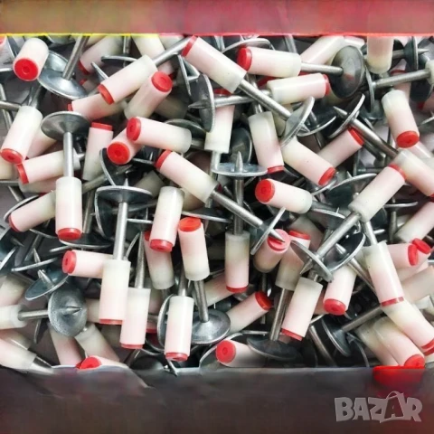 Комплект 50 пирона за Пистолет 7.3мм Пирони за пистолет, малки, заряд, прави, Ф7,3x25mm, кутия 50бр., снимка 4 - Други стоки за дома - 51415027