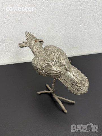 Бронзова фигура / скулптура на папагал - Какаду. №7694, снимка 4 - Антикварни и старинни предмети - 52686989