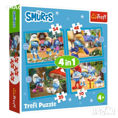 Пъзел Смърфове 4 в 1 S_1247839