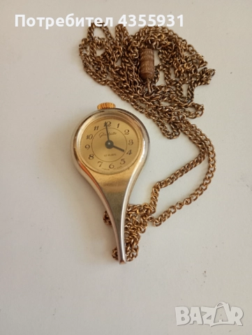 стар позлатен часовник  бижу тип медальон 1949г. Glasuthee стар дамски часовник старинен часовник , снимка 2 - Антикварни и старинни предмети - 51865705