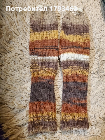 Ръчно плетени мъжки чорапи от вълна, размер 41, снимка 9 - Мъжки чорапи - 49606749