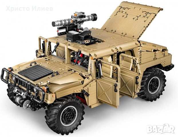 Конструктор Lego CADA Военен Джип Humvee 1:8 Моторизиран 3935ч. 53см, снимка 2 - Конструктори - 39375222