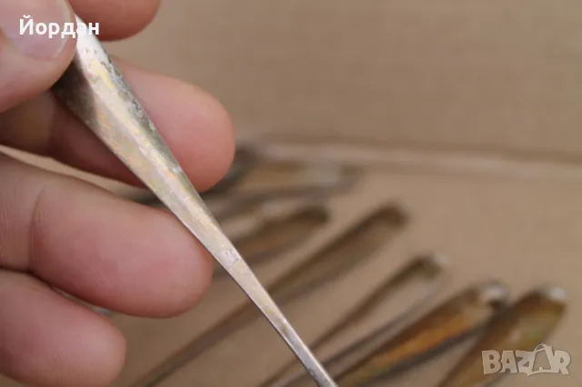 10 сребърни лъжици за чай , снимка 4 - Други ценни предмети - 49862379