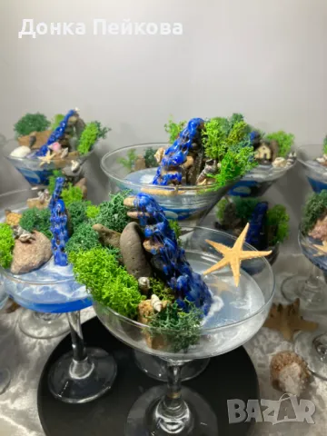 Декорация в чаша със скандинавски мъх и епоксидна смола, снимка 11 - Стайни растения - 47478962