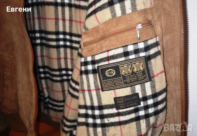 Топло яке тип "бомбър" от естествена кожа „набук”, снимка 7 - Якета - 47971988