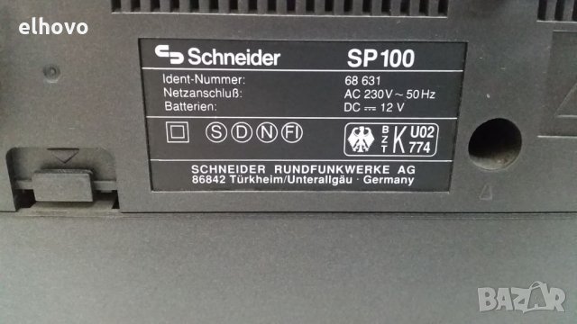 Касетофон Schneider SP100, снимка 7 - Радиокасетофони, транзистори - 26510462