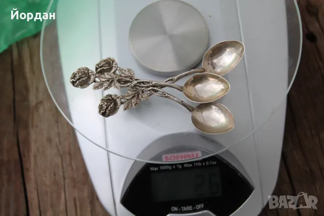 3 броя сребърни лъжички , снимка 9 - Други ценни предмети - 49862411