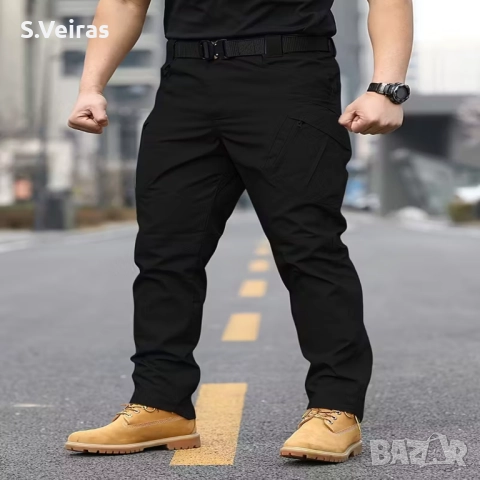 Мъжки работен панталон за всякакви терени - устойчив на разкъсване, ветроустойчив, регулируема талия, снимка 6 - Панталони - 52857944