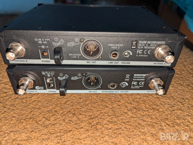 Приемници за безжични микрофони Shure SLX4, снимка 2 - Микрофони - 47698042