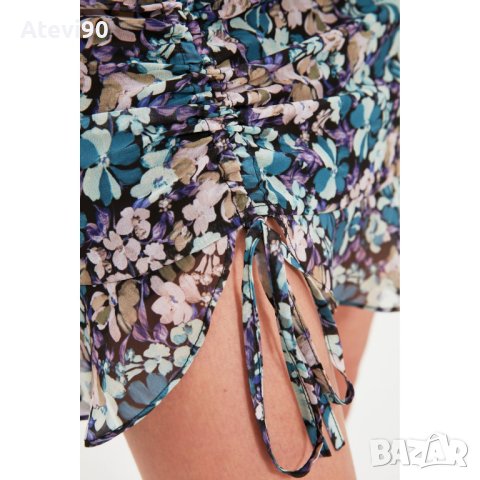 Дамска рокля Trendyol цветя с набор, снимка 5 - Рокли - 43817982