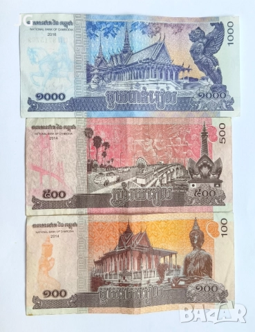 Банкноти от Камбоджа 1000 риела 500 риел 100 риела НОВАТА СЕРИЯ, снимка 3 - Нумизматика и бонистика - 51734825