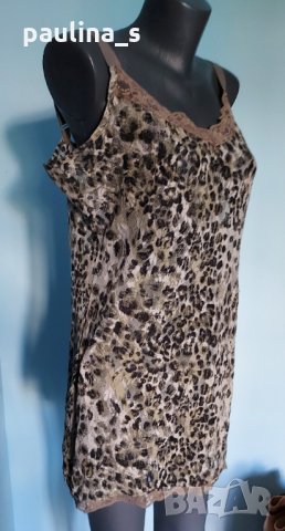 Нощница / туника / неглиже от еластична дантела "Zizzi"® / леопардов принт , снимка 2 - Нощници - 33326863