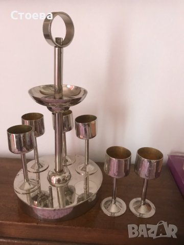 ретро комплект метални чашки -налични, снимка 2 - Антикварни и старинни предмети - 37439219