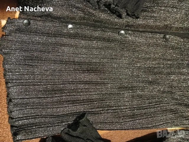 Жилетка дамска луксозна ,черна с ламе, снимка 4 - Жилетки - 48513365