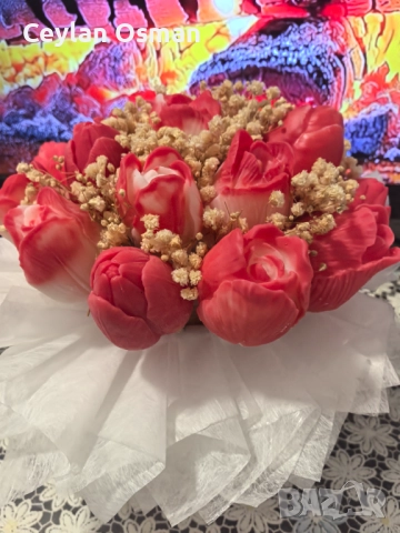 Ароматен букет от соеви лалета  , снимка 2 - Декорация за дома - 52950410