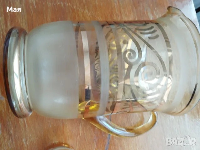 Чаши за вино с кана златен кант от средата на миналия век винтидж, снимка 14 - Сервизи - 50280354