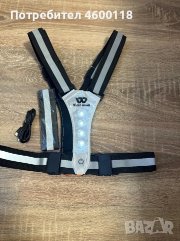 Светлоотразителна жилетка за колоездач, бегач , снимка 2 - Спортна екипировка - 52341441