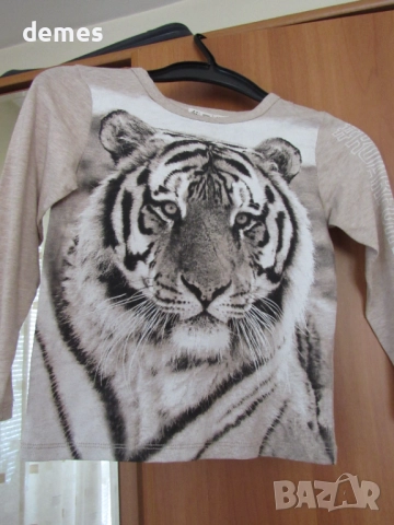 Блуза за момиче Н&М с ефектен тигров принт размер 110/116, нова