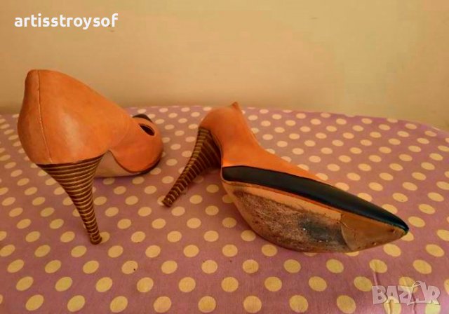 Токчета естествена кожа Musete и Banana Republic, размер 38, снимка 9 - Дамски обувки на ток - 36983367