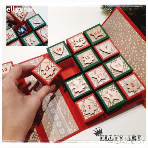 Ръчно изработен коледен адвент календар