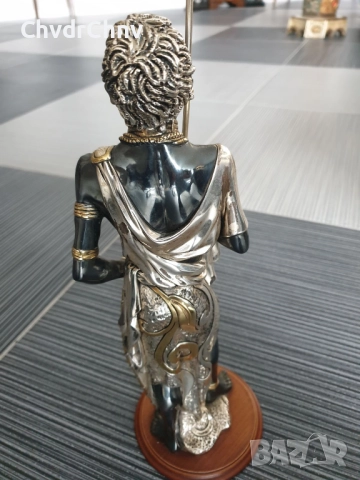 CIARTE Blackmoor статуетка посребрен резин 39см/италианска фигура на негър-войн/злато-сребро 925, снимка 2 - Статуетки - 52897142