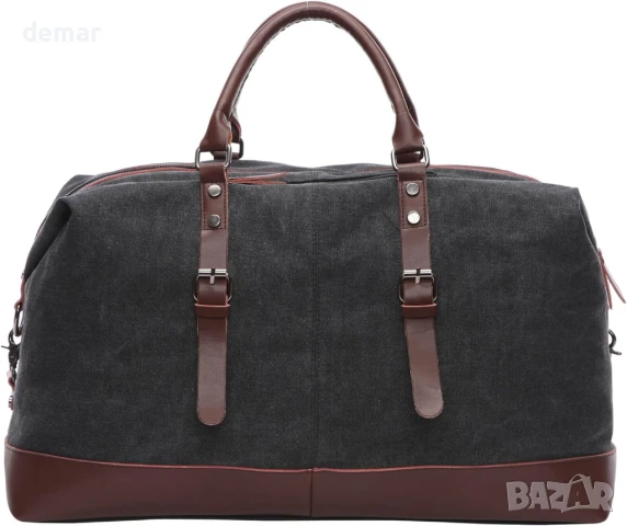 Платнена чанта за пътуване с голям капацитет 40-50 литра, черна, снимка 3 - Чанти - 50442865