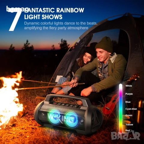 W-King D10 70W, безжична Bluetooth тонколона с безжичен микрофон, снимка 9 - Тонколони - 52069255