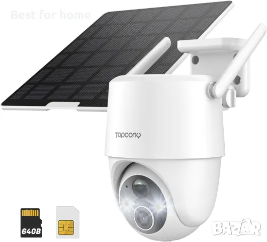 Охранителна камера със слънчеви батерии Topcony 