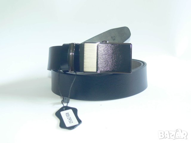 Мъжки спортен колан 2330, черен, естествена кожа, снимка 2 - Колани - 43511736