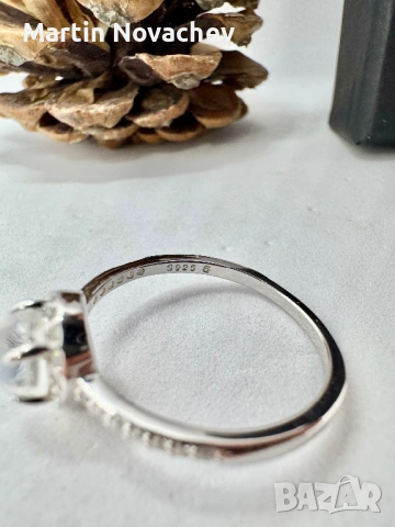 Сребърен пръстен с лунен камък , снимка 8 - Пръстени - 53127654