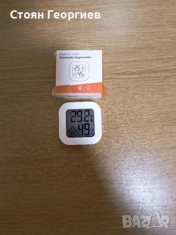 Дигитален термометър и влагомер, преносим, точно измерване, бял, 43x42x13mm

