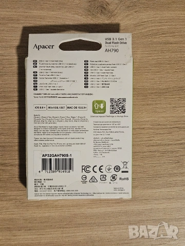 Apacer 32GB флашка for iPhone and USB, снимка 2 - USB Flash памети - 53358973