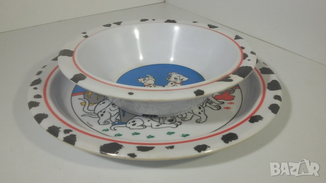 Чиния и купичка 101 Далматинци Дисни Cole & Mason меламин, снимка 11 - Колекции - 51689196