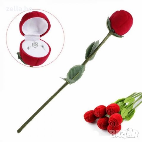 Кутия за годежен пръстен обеци с форма на рози кадифе цена, снимка 2 - Стайни растения - 35256535