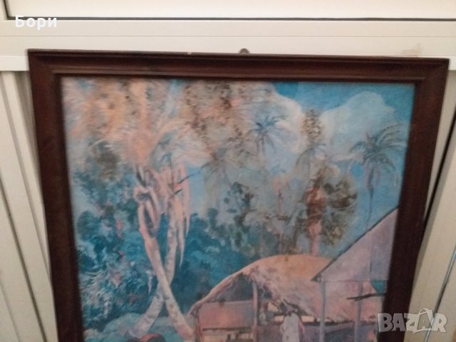 Голяма картина в дървена рамка., снимка 2 - Картини - 27451775