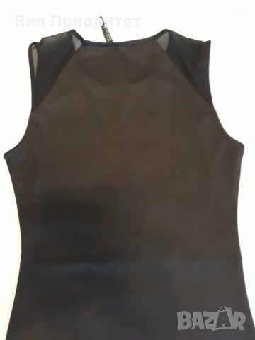 Мини черна рокля къса , елегантна, секси, без ръкав, с прозрачен елемент отпред и на раменете, ефект, снимка 9 - Рокли - 37435253