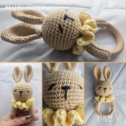 Ръчно плетена бебешка дрънкалка, снимка 3 - Плюшени играчки - 53057385