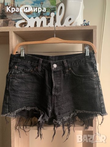 Черни къси дънкови панталонки levis