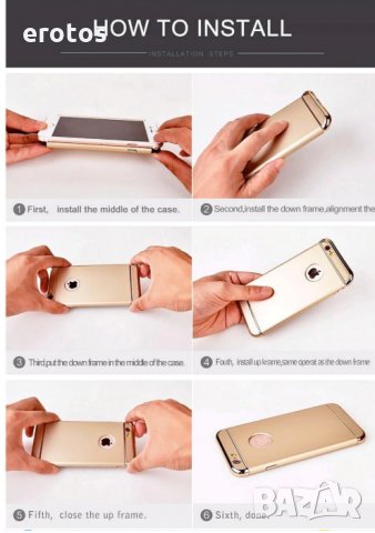 Луксозен златен твърд калъф за iPhone Xs Max Подвижен 3 в 1, снимка 4 - Калъфи, кейсове - 27230269