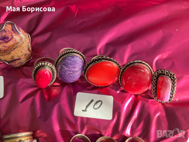 Сребърни бижута с естествени камъни, снимка 5 - Пръстени - 52493097