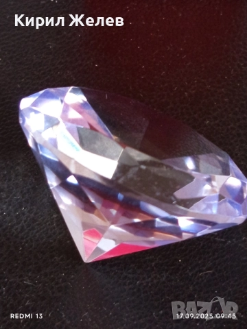 Преспасие от кристално стъкло с форма на диамант много красиво 48994, снимка 6 - Други ценни предмети - 51740891