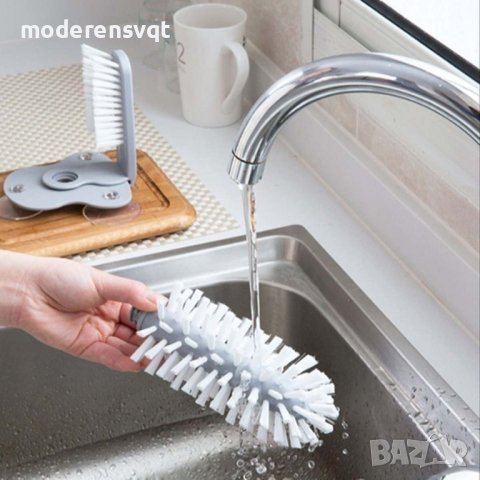 Двойна четка за миене на чаши с вакуумно закрепване за мивката, снимка 4 - Чаши - 43089427