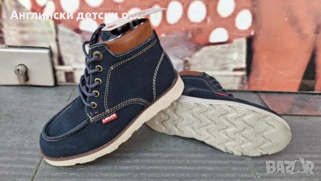 Английски детски оригинални кец/боти от естествена кожа/велур Levi's, снимка 2 - Детски боти и ботуши - 52377374
