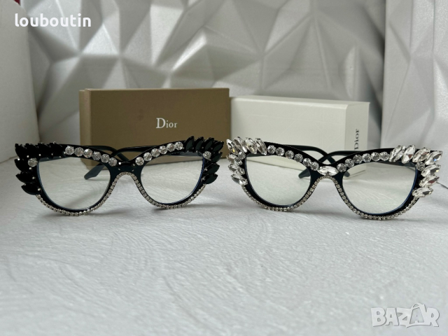 Dior прозрачни слънчеви очила, очила за компютър екстравагантни с камъни, снимка 9 - Слънчеви и диоптрични очила - 44845595